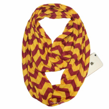 New Hot Women Print Winter Convertible Infinity Scarf Pocket Loop Zipper Pocket Scarves Winter Warm Scarf Boho Style Shawl